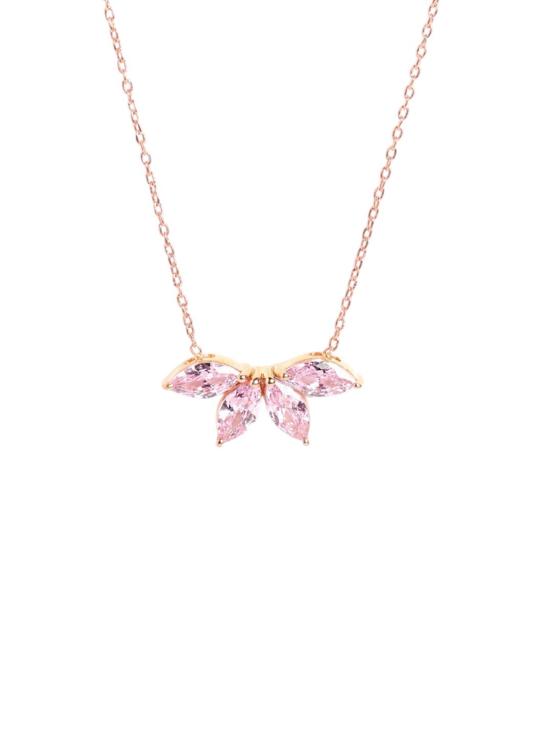 Fayra Ray Pendant Chain (925 Real Silver) - Rose Gold